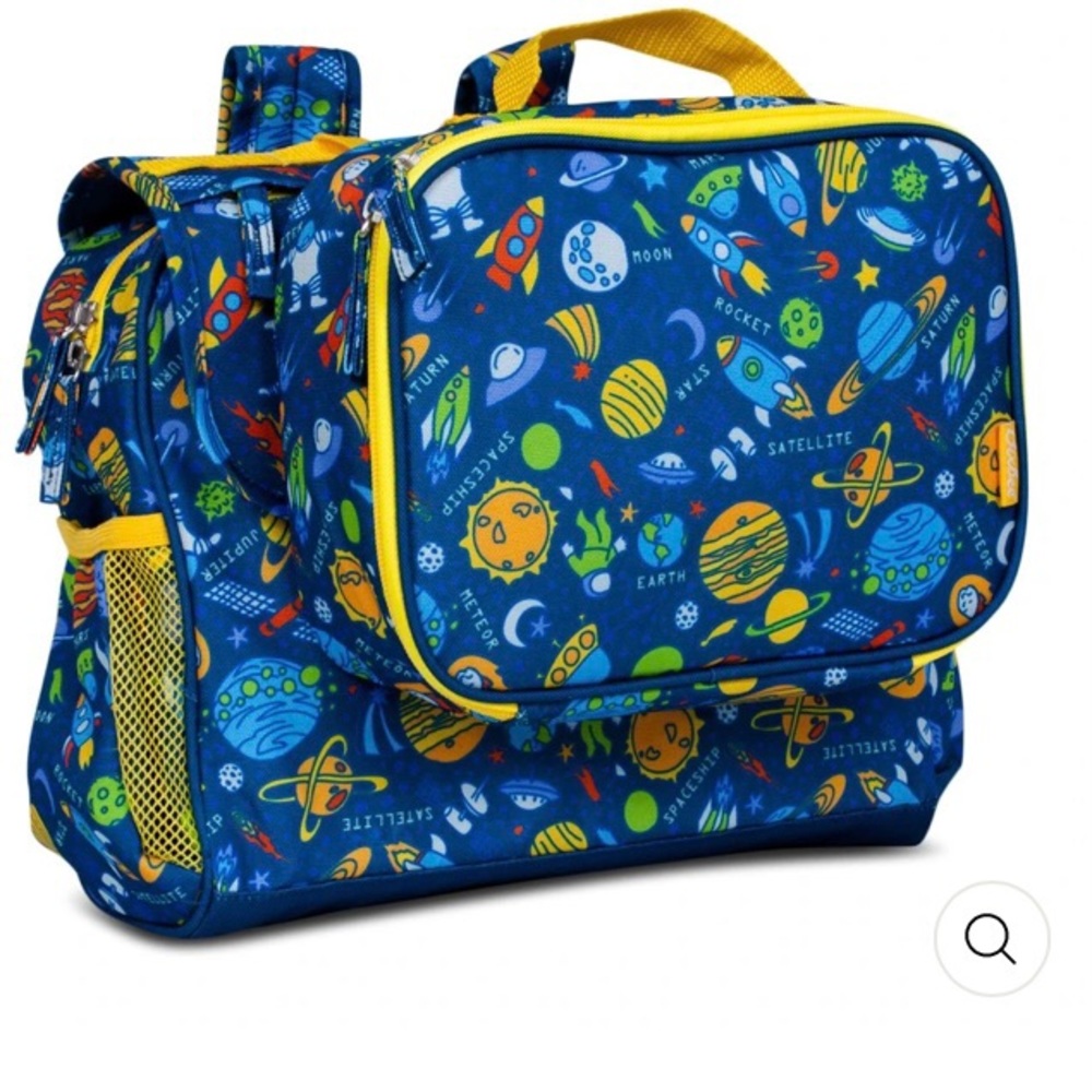 Bixbee Ergonomic Backpack and Matching Lunch Box in Outer Space